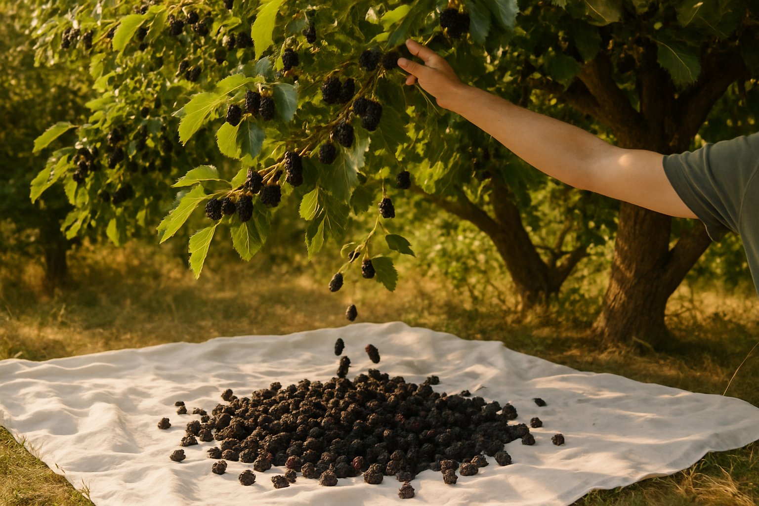 The Sheet Method: How I Harvest 20 Pounds of Mulberries in Under an Hour