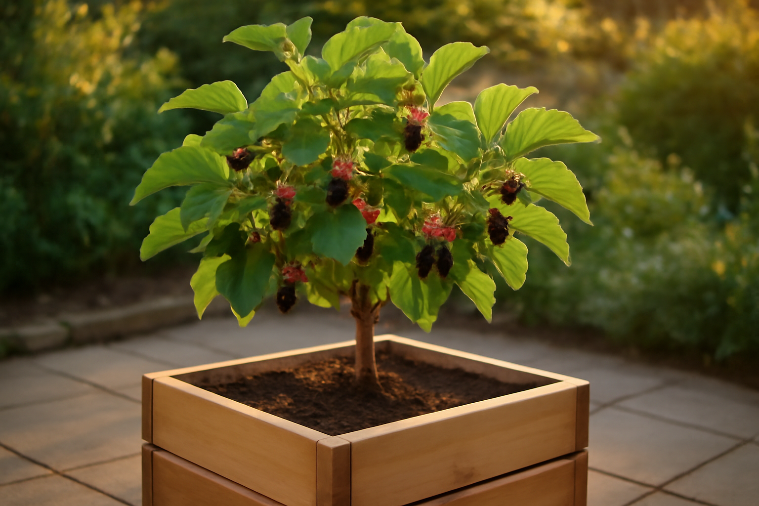 I Grew a Dwarf Mulberry in a Raised Bed Kit and It Thrived in One Season